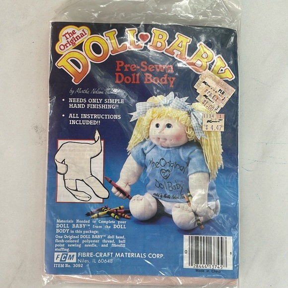 Vintage Little Doll Baby White Pre-Sewn Doll Body Martha Nelson Thomas #3092 - Picture 1 of 3